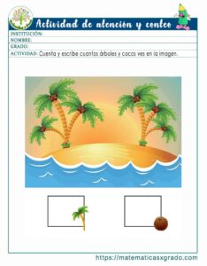 Ejercicios de conteo para preescolar para imprimir en pdf